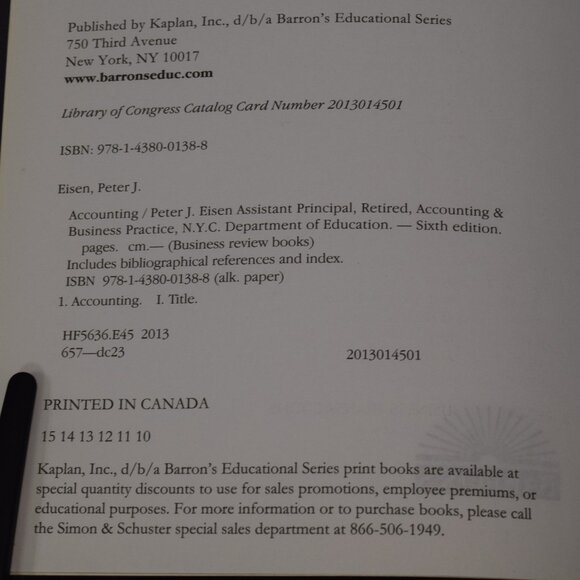 Barron’s Accounting Business Review Book 6th Edition Eisen Reference Excellent - Picture 8 of 16